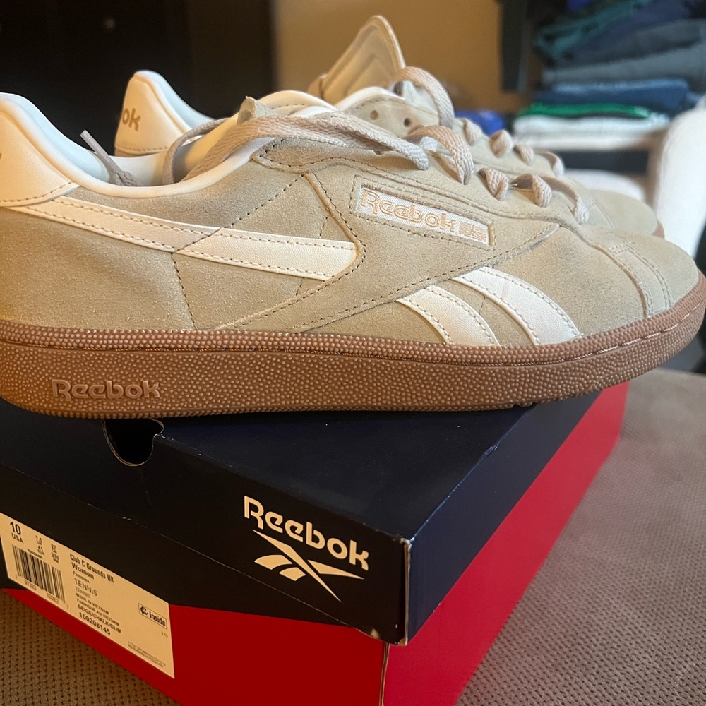 Reebok Tan and White Sneakers